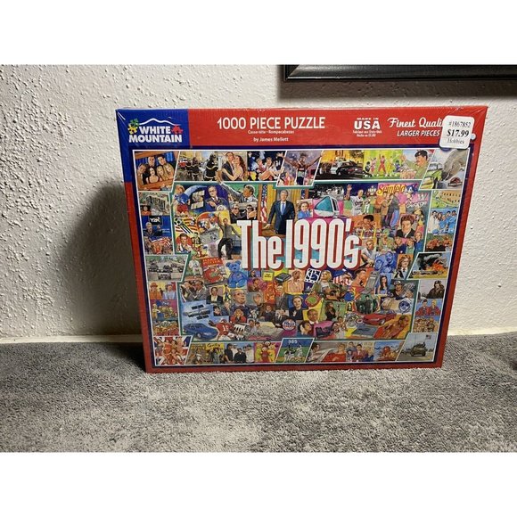 White Mountain 1000 Piece Jigsaw Puzzle - The 1990's Brand New Sealed NIB
